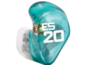 A single Westone ES20 Earphone in a captivating light green shade