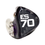 A close-up of a single ES70 Earphone, thoughtfully captured without an audio cable