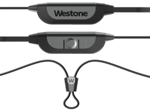 Bluetooth Cable for Westone Audio IEMs and Earpieces. This cable features intuitive controls, the iconic logo, and a sleek design