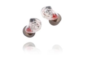 A close-up, detailed photo of a pair of Westone Audio Pro-X10 in-ear monitors (IEMs)