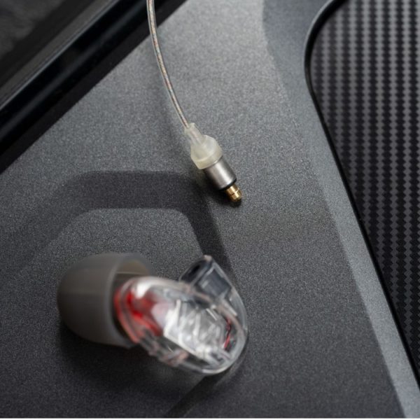 A close-up image of a single Westone Audio Pro-X10 in-ear monitor (IEM)