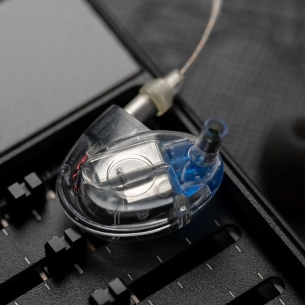 A close-up, detailed image of a single Westone Audio Pro-X20 in-ear monitor (IEM)