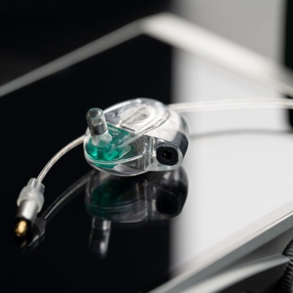 A close-up photo of a detached cable from a single Westone Audio Pro-X30 in-ear monitor (IEM).