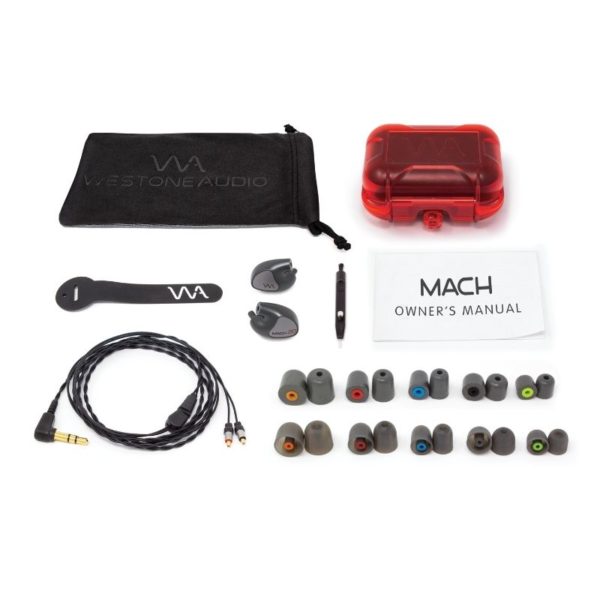 Accessories included with purchase of Westone Audio MACH20 earphones