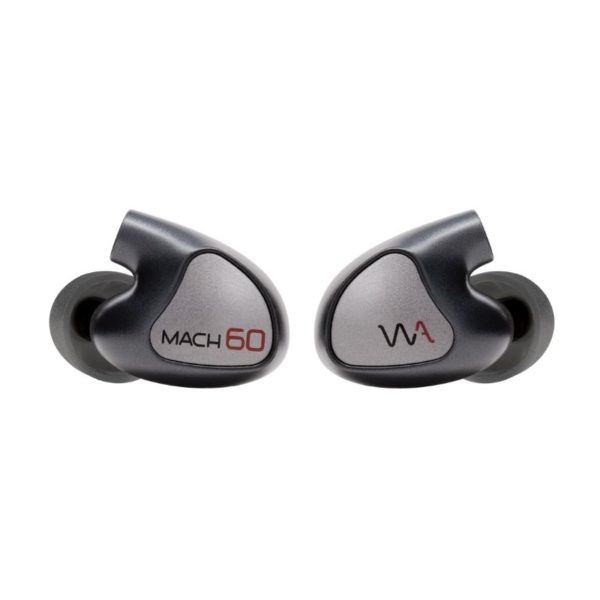Isolated detailed image of a pair of Westone Audio MACH60 high fidelity earphones