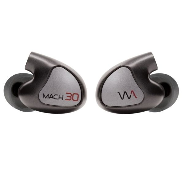 Close-up of two Westone Mach30 in-ear monitors (IEMs) by Westone Audio.