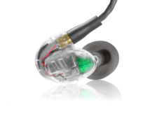 A detailed view of the singular Westone Audio UM Pro 30, thoughtfully complemented by an attached audio cable